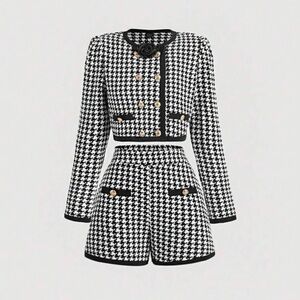 Black and White Houndstooth Set